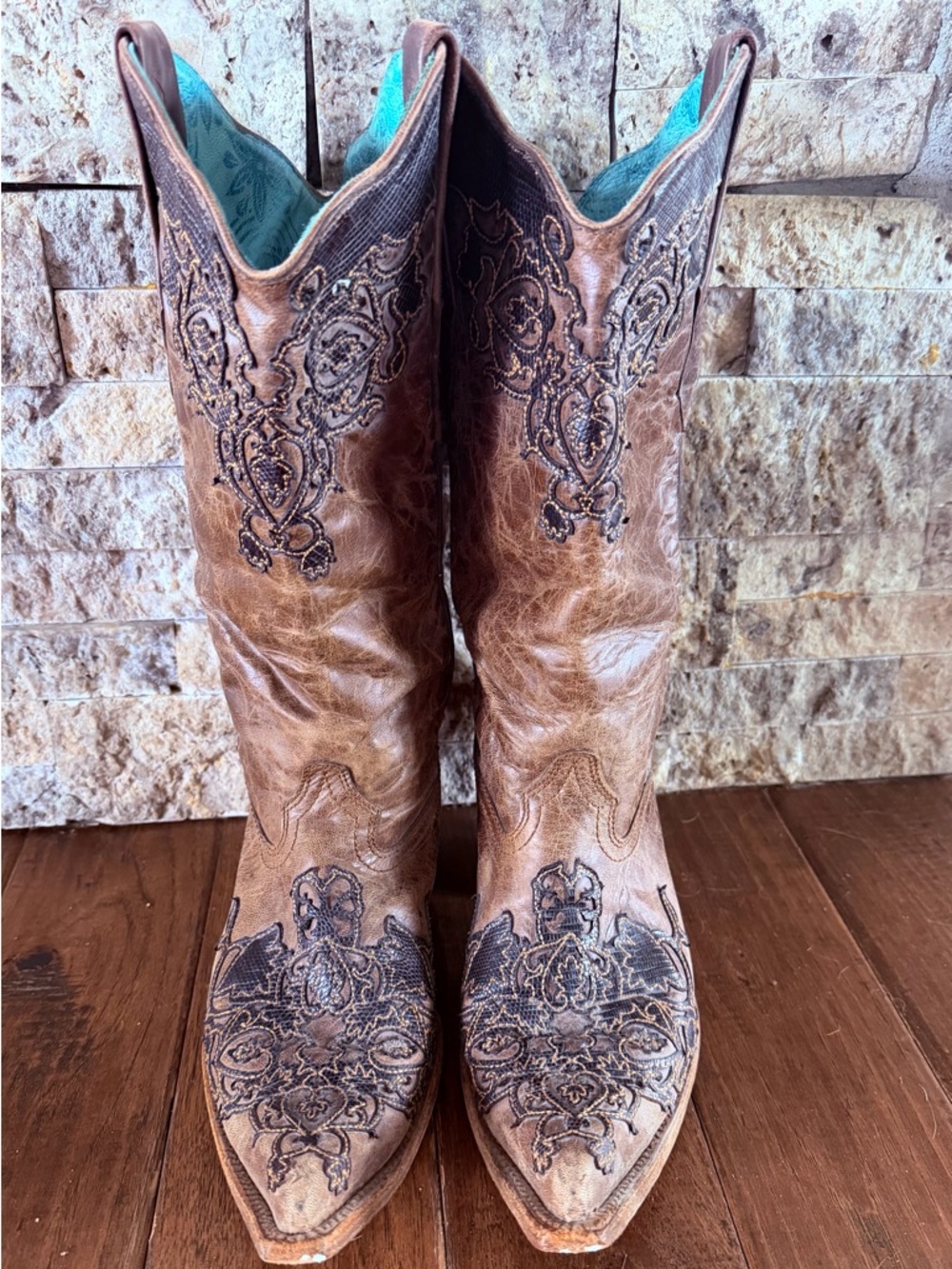 Corral women’s boots Turquoise Floral-Print Boot Lining
